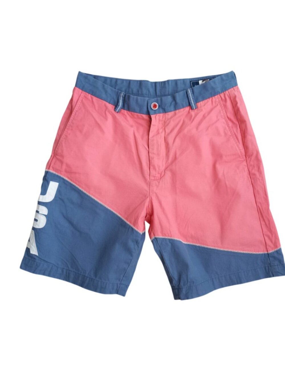Vineyard Vines Colorblock Shorts - Pink Blue Cotton Casual Club Shorts, Size 32